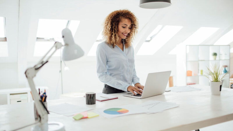 Businesswoman Working In Her Office.