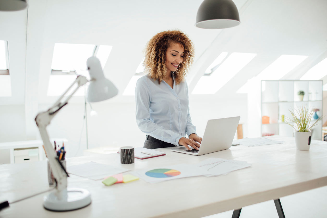Businesswoman Working In Her Office.
